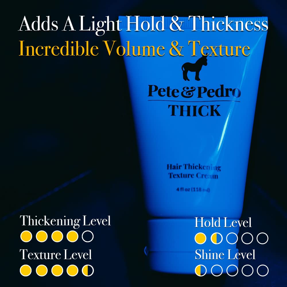 Pete & Pedro Thick Hair Cream pump demonstrates easy application