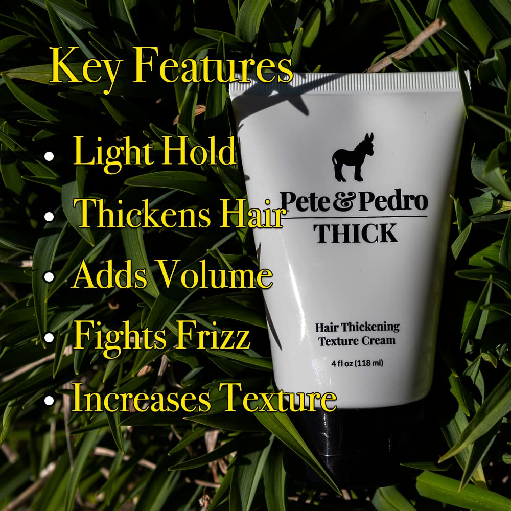 Pete & Pedro Thick Hair Cream in hands ready for texture and body