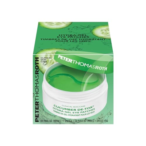 Peter Thomas Roth cucumber detox Hydra-Gel eye patch pack shown for at-home use