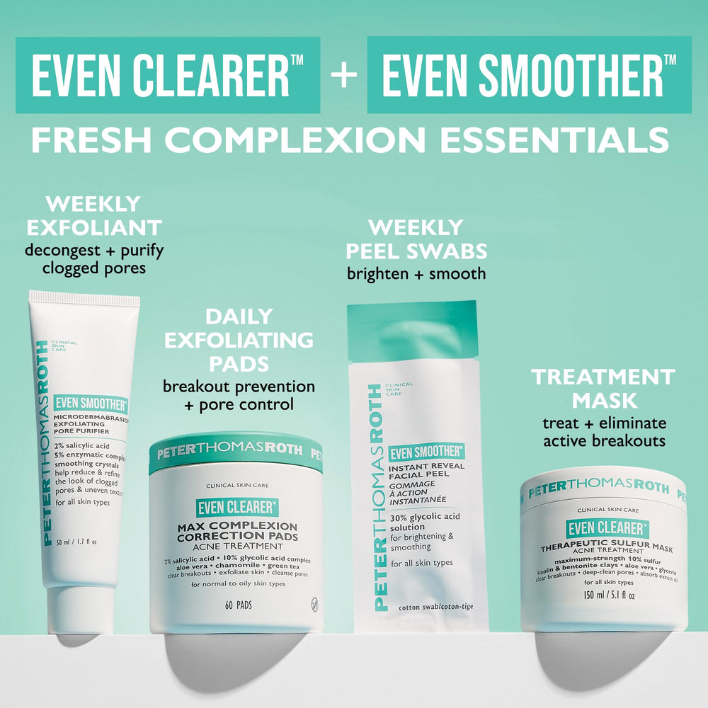 Peter Thomas Roth Even Clearer bathroom counter setup for daily routine.