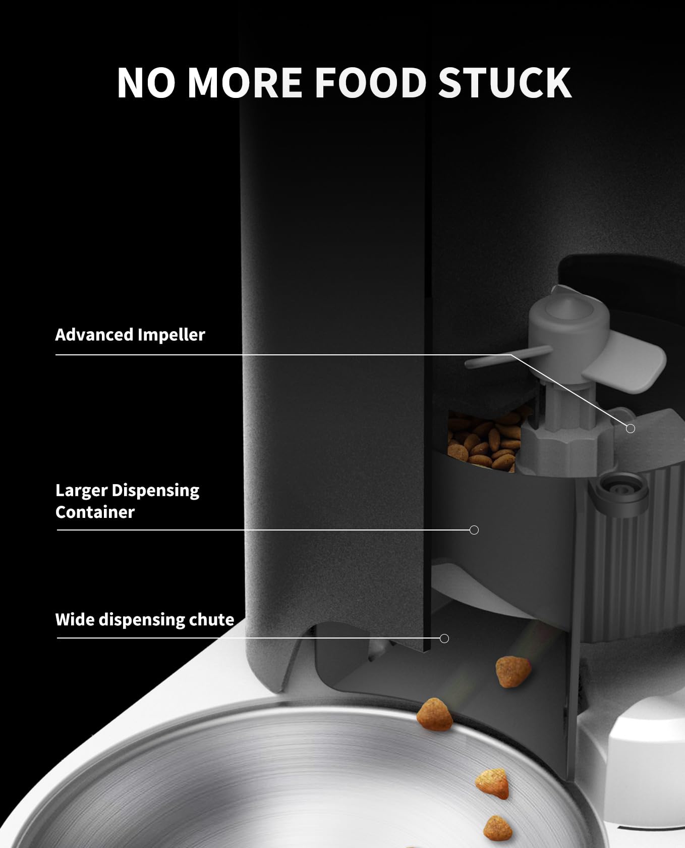 PETKIT automatic feeder stainless steel bowl—hygienic dining for pets.