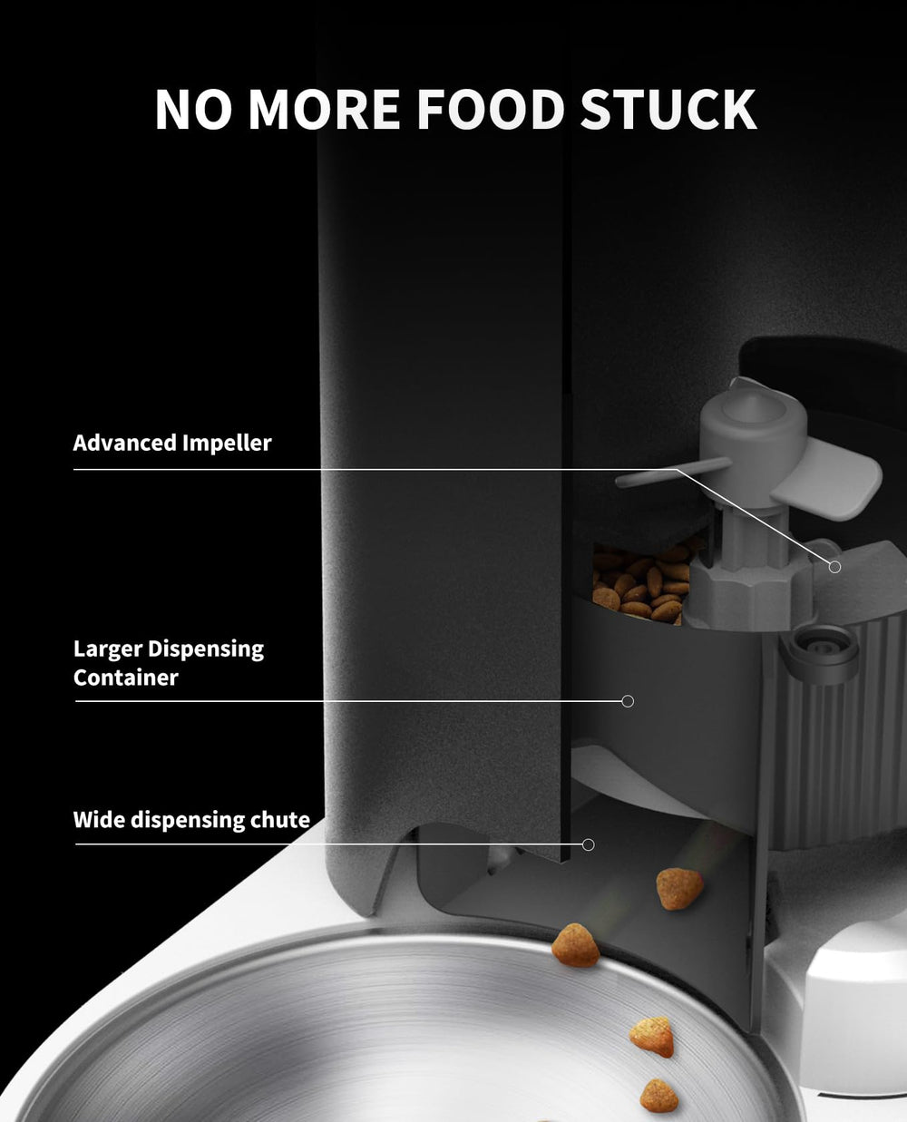 PETKIT automatic feeder stainless steel bowl—hygienic dining for pets.