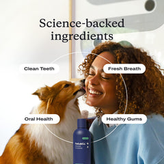 PetLab Co. close-up of teeth with tartar-targeting formula.