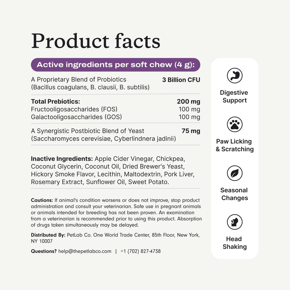 PetLab Co. eight-strain formula supports canine immune health.