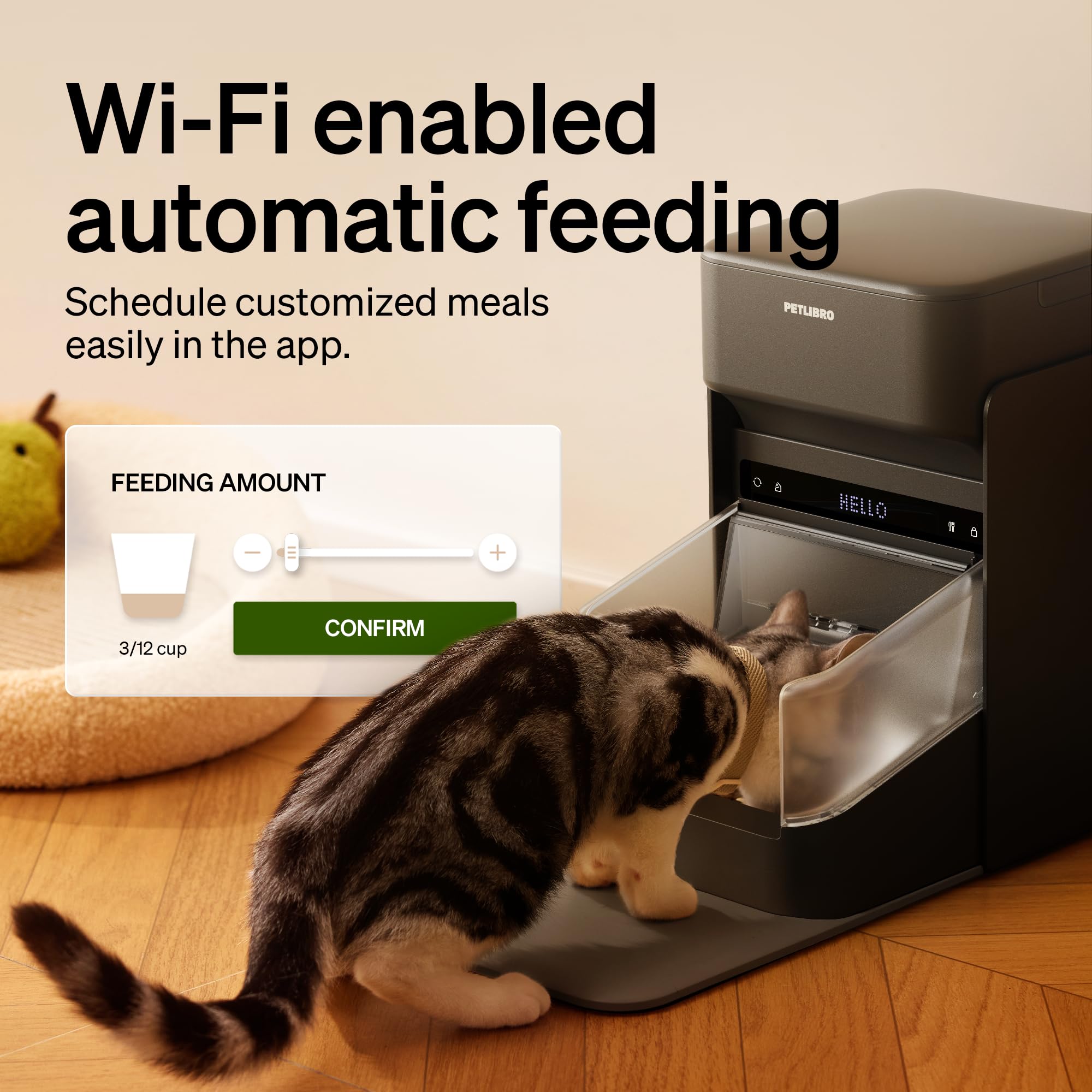 PETLIBRO RFID feeder battery backup keeps feeding during outages.