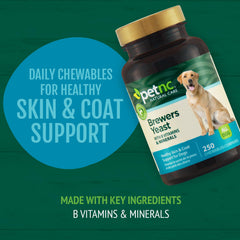 PetNC Brewers Yeast dog chews close-up showing texture for skin support.