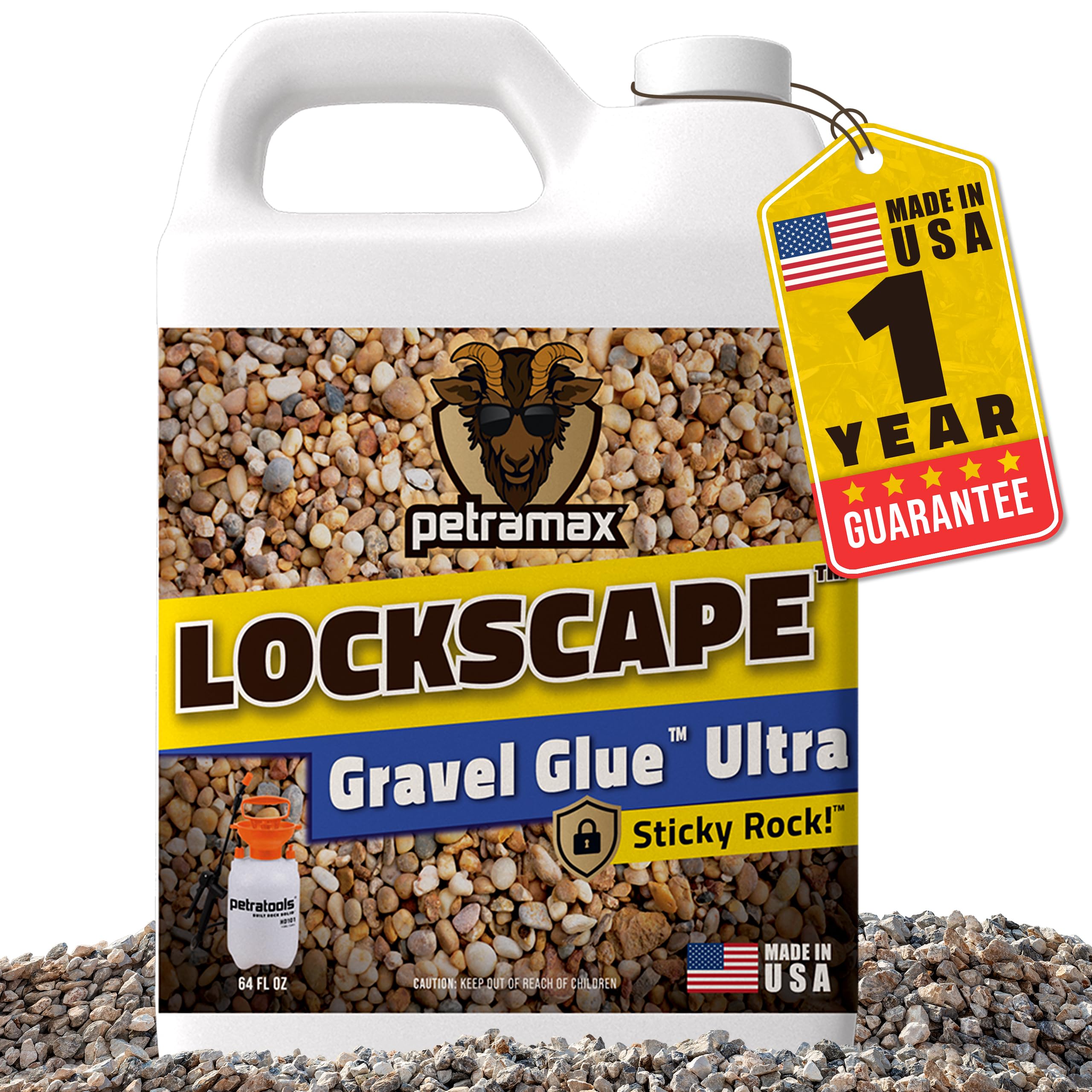 Petra Lockscape 64oz bottle for outdoor stone stabilization and even coverage.