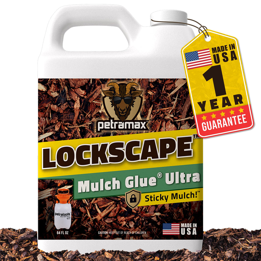 Petra Lockscape Glue covers up to 128 sq ft per gallon for efficient landscaping.