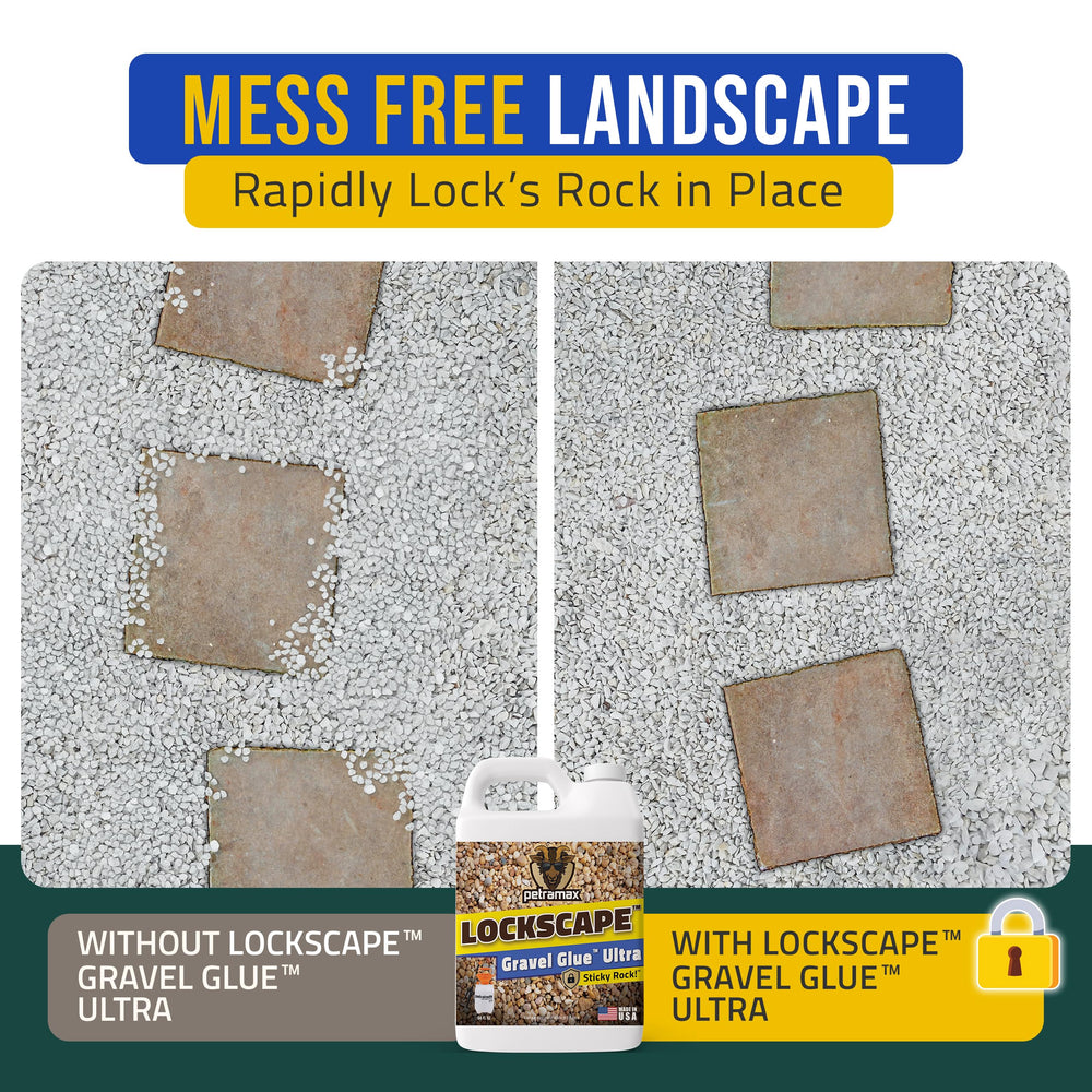 Petra Lockscape pour-application demonstrates easy, mess-free bonding on rock areas.