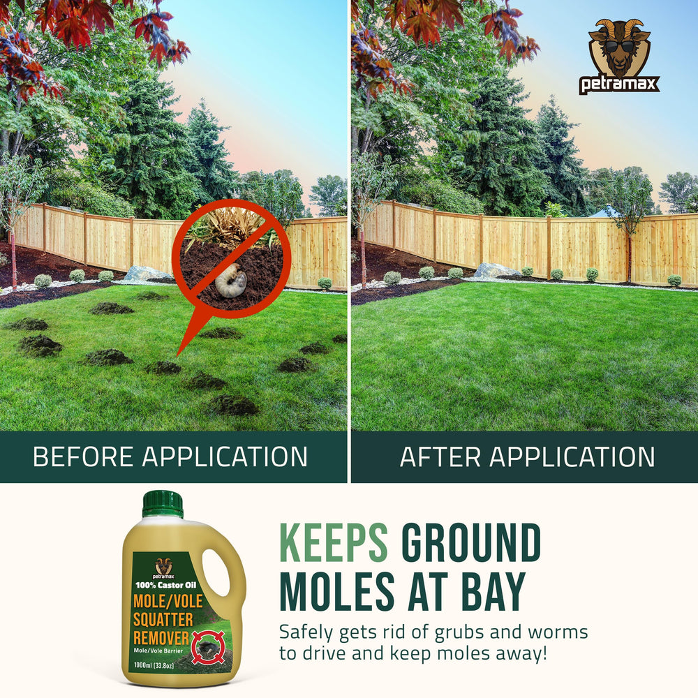 PetraMax Castor Oil Mole Repellent spray nozzle for easy application.