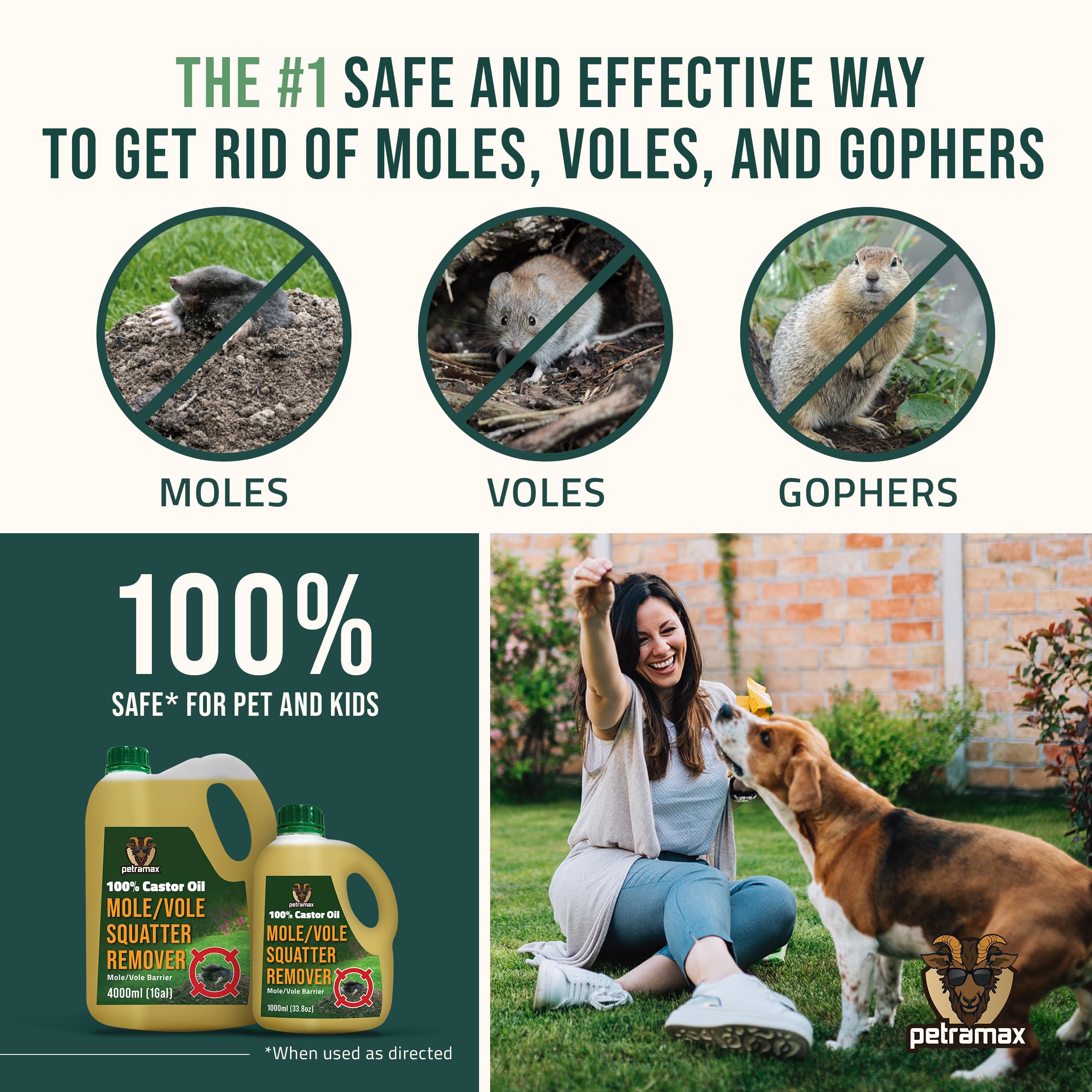 PetraMax natural formula label highlighting safe biodegradables.