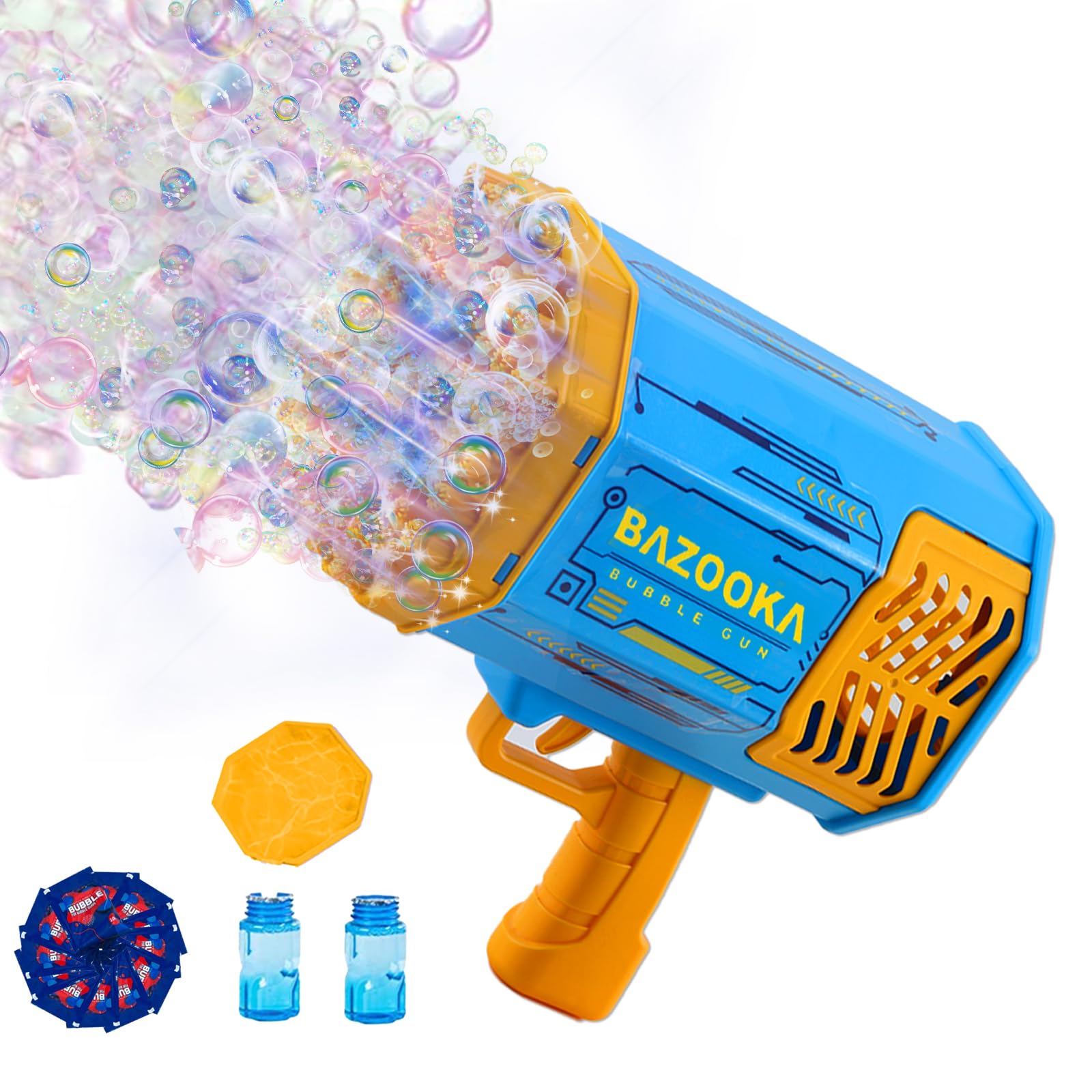 Petrella Bubble Gun 69-Hole Bubbles in action, ideal for energetic outdoor play and big bubble chaos.