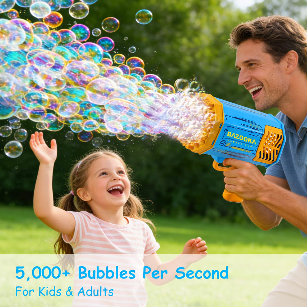 Petrella Bubble Gun Colored Lights during dusk, adding magical glow to parties.