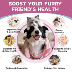 Petrivium salmon-flavored liquid drops appeal to pets while supporting coat health.