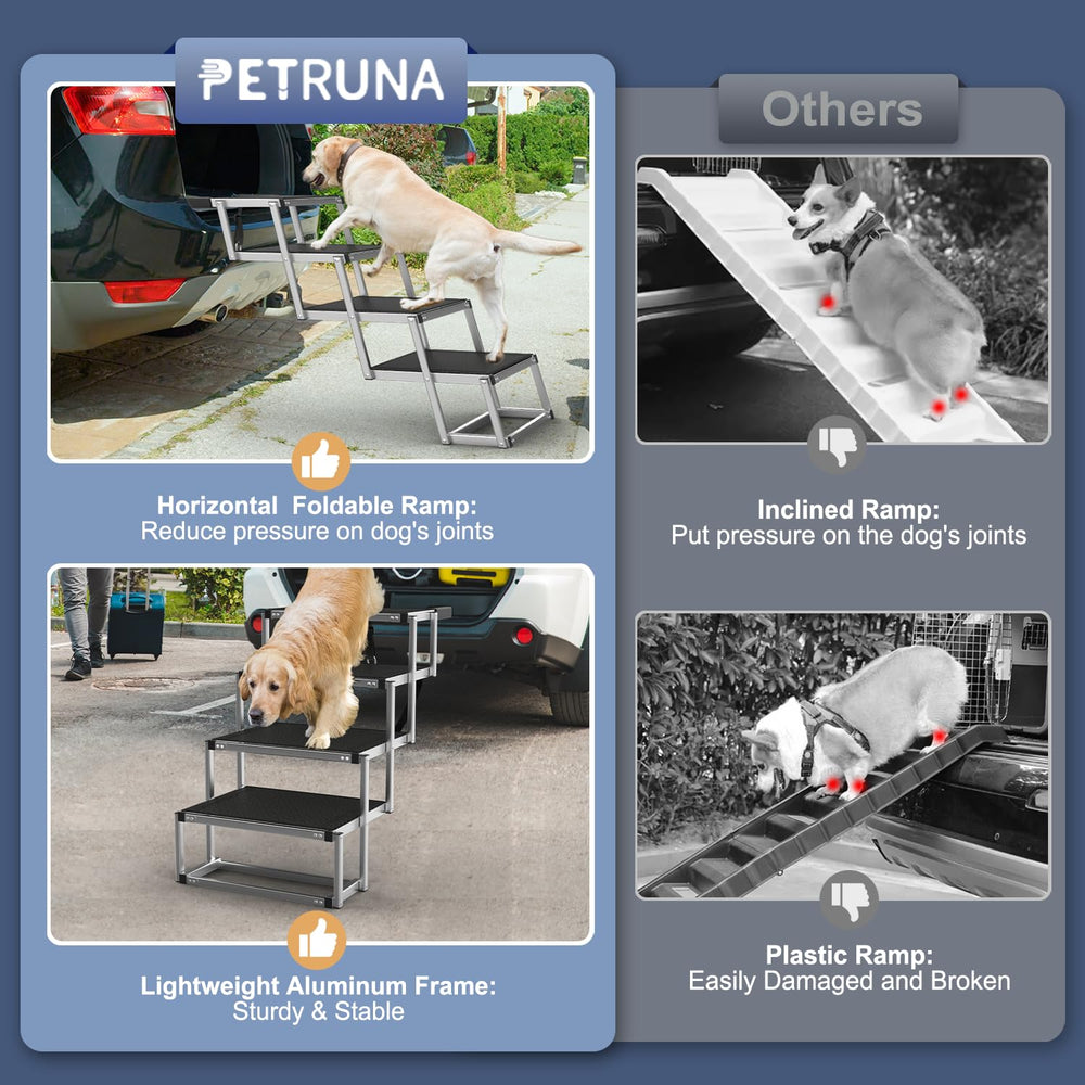 PetRuna foam-handle stairs are easy to carry between vehicles.