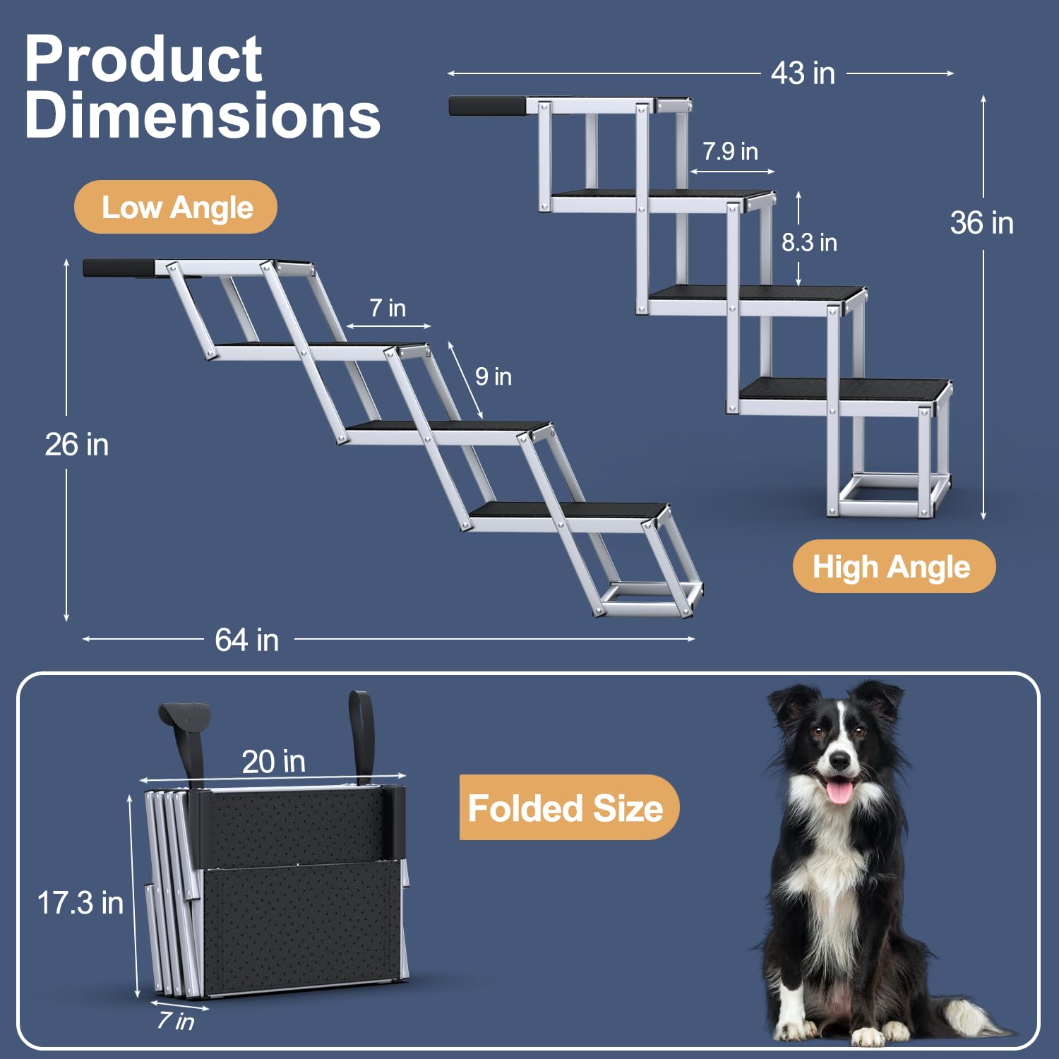 PetRuna non-slip surface keeps climbing secure on slick floors.