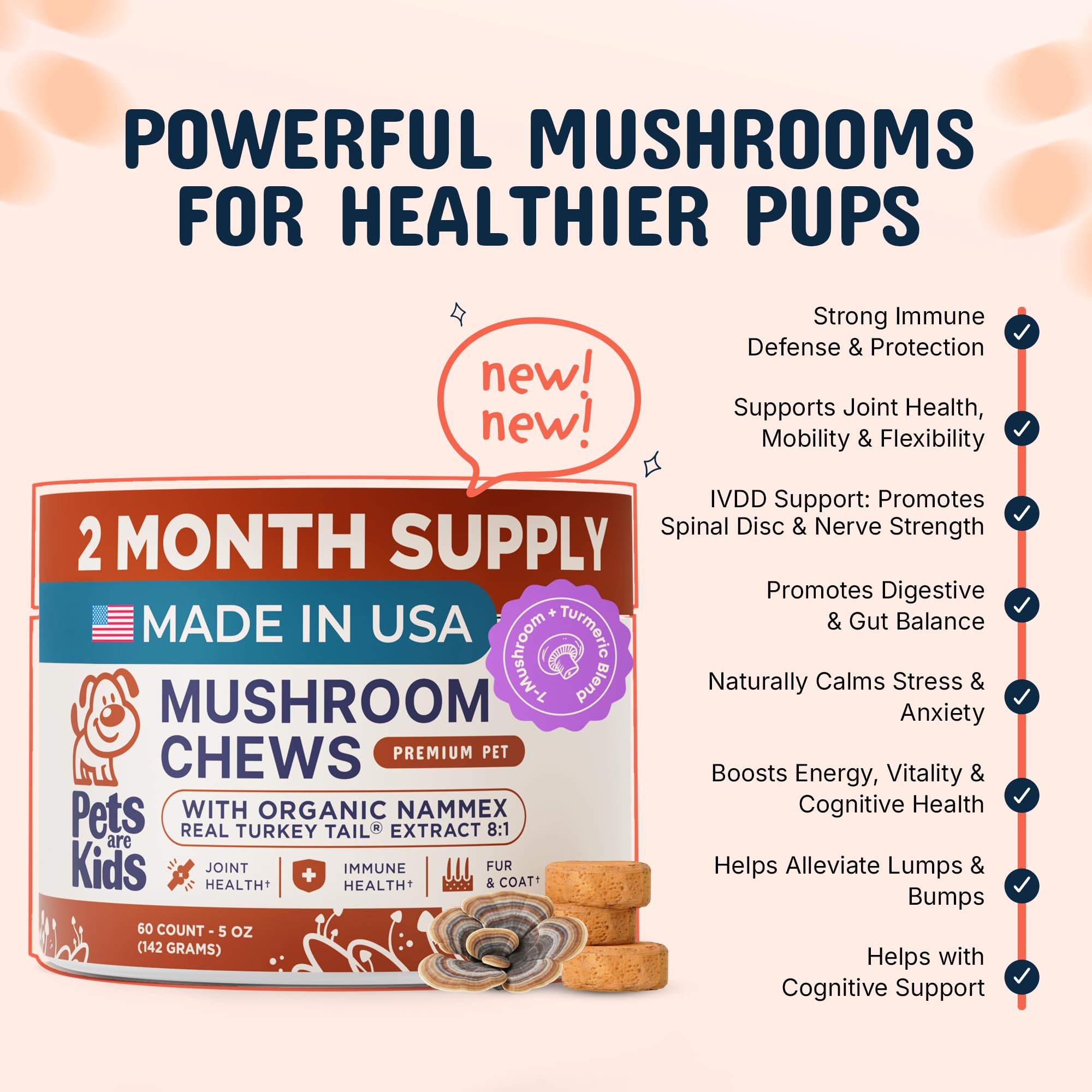 Close-up of Pets Are Kids Too chews showing chewy texture for easy treat.