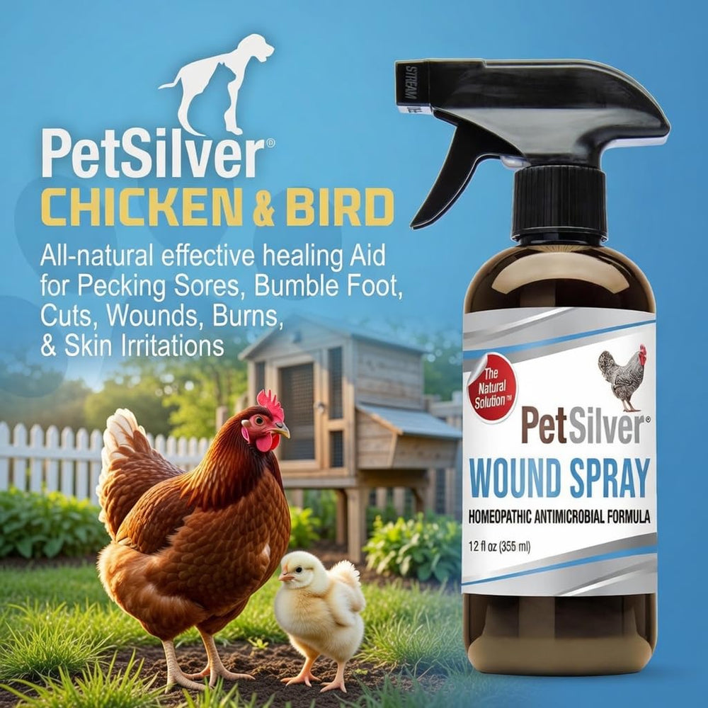PetSilver Chicken Wound Spray made in USA supports reliable poultry care.