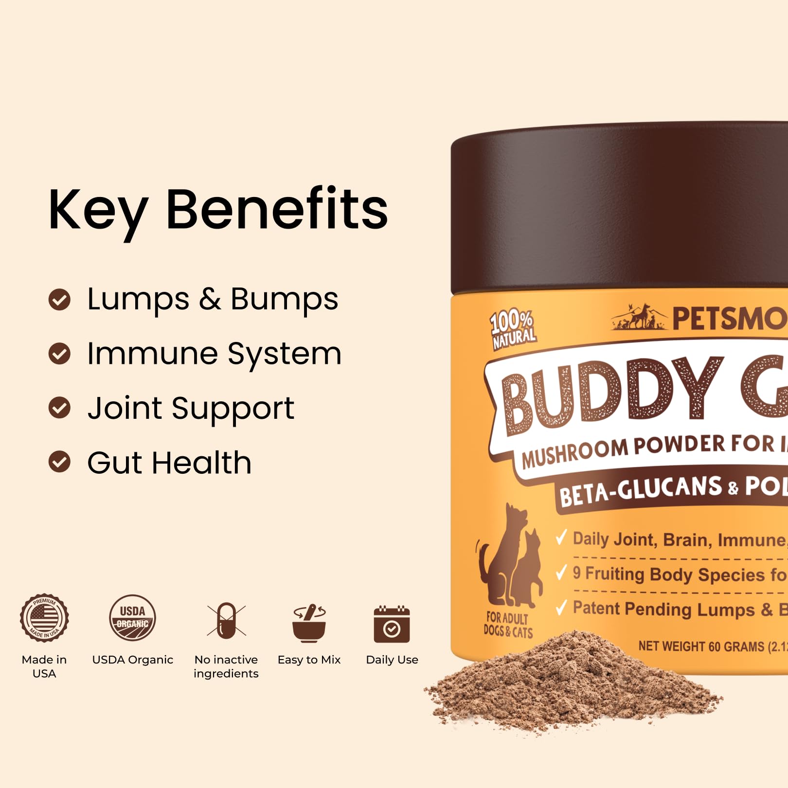 Petsmont Buddy Guard chews on hand showcase easy daily immune and gut health support.