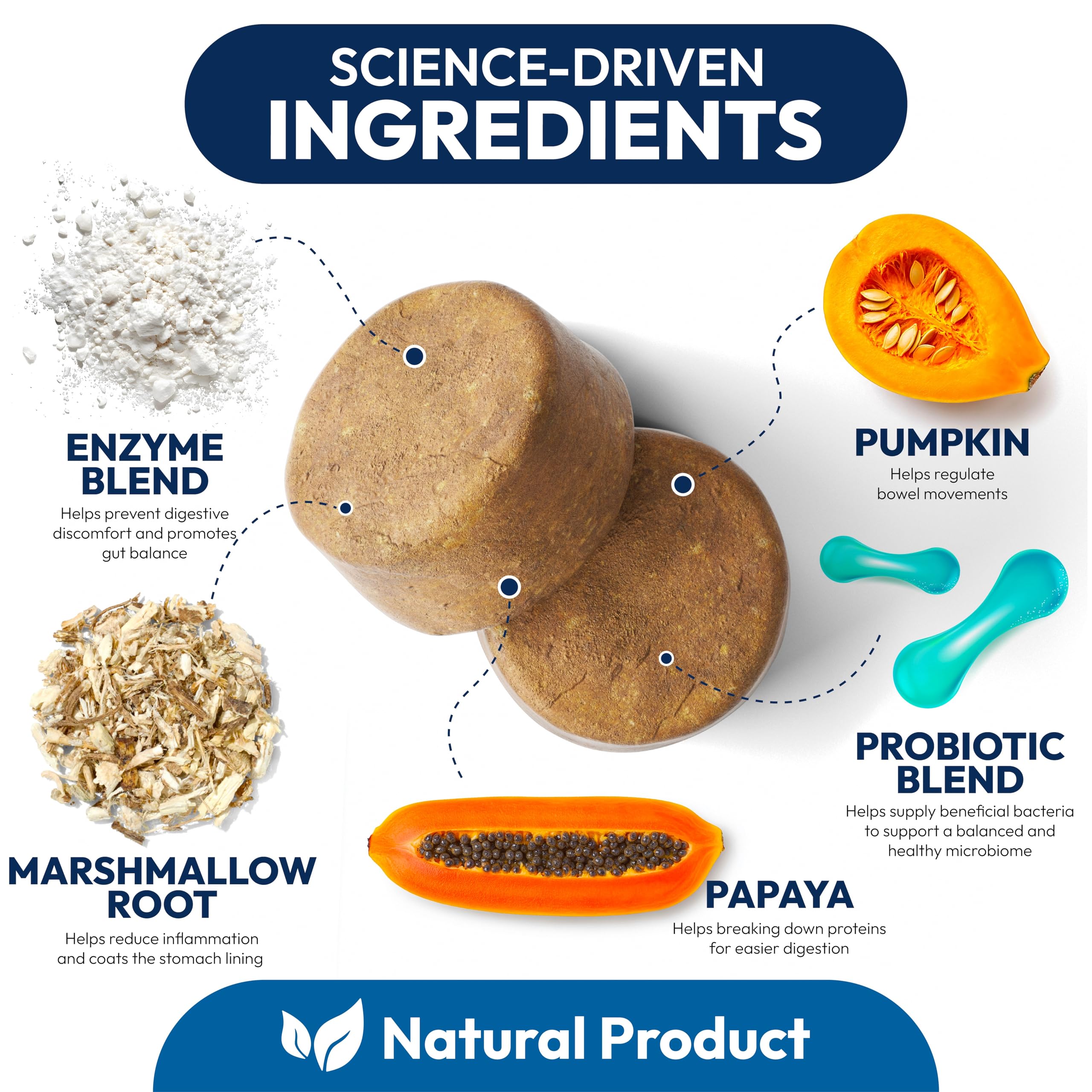 Petsology dog probiotics chews texture shown as soft palatable treats.
