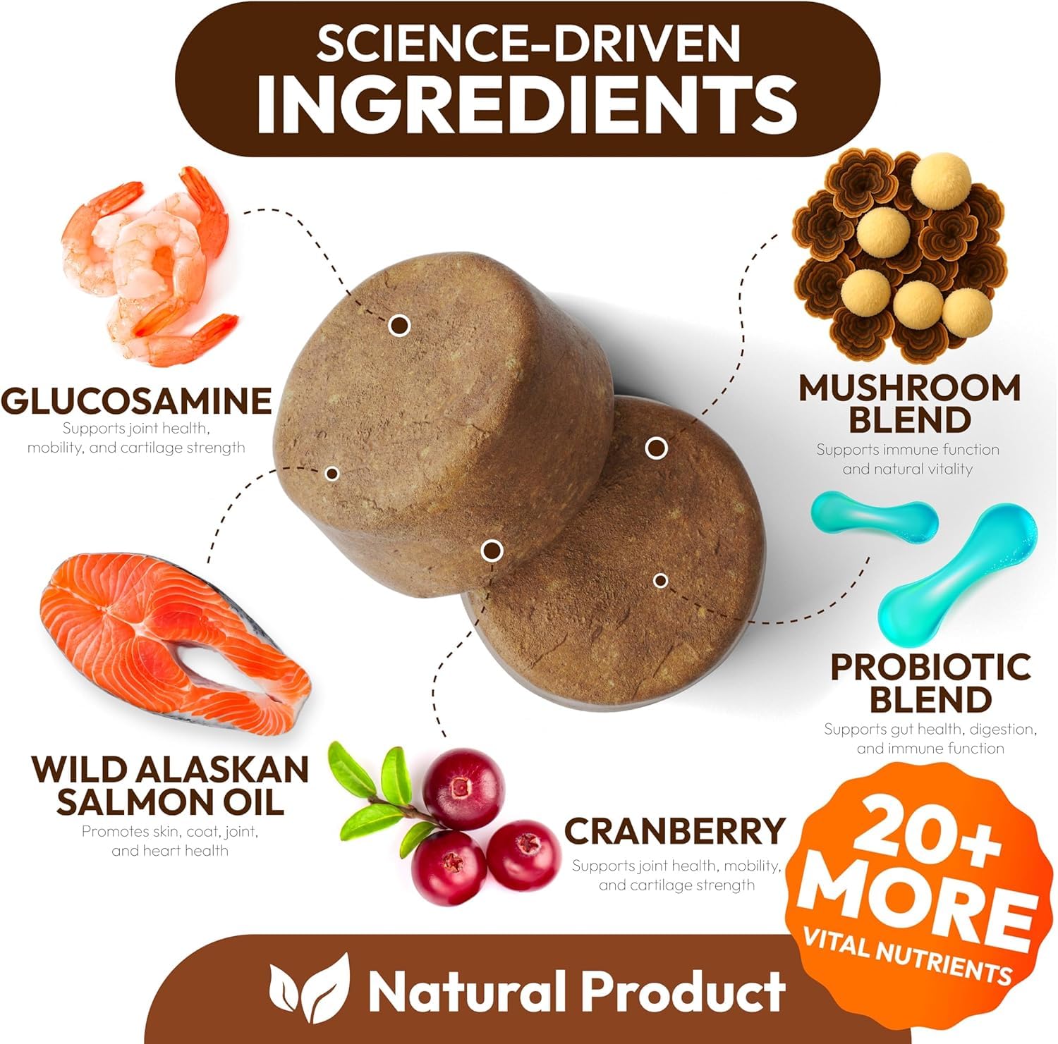 Petsology Reishi and Shiitake dog chews support joints and mobility