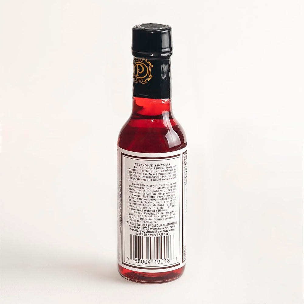 PEYCHAUD'S bottle-side-view showing compact design for easy storage