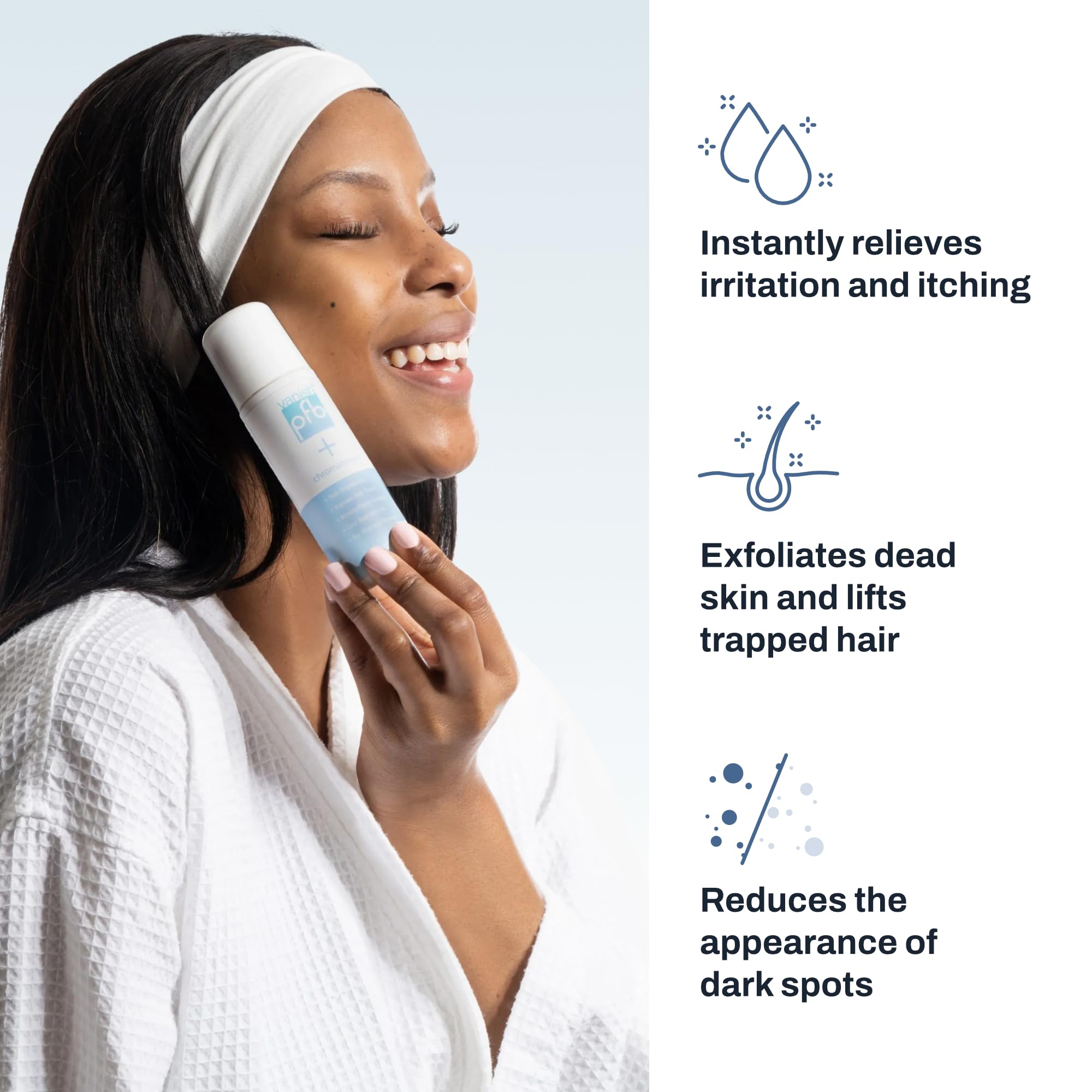 PFB Vanish roll-on tip close-up for precise, mess-free application.