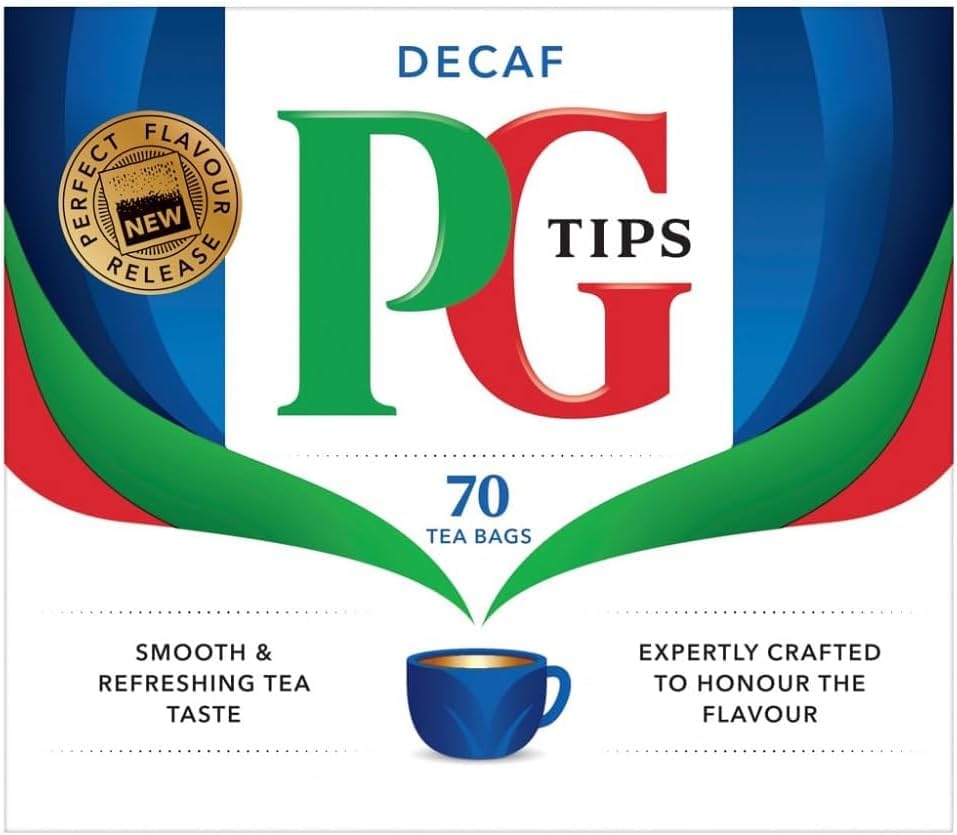 PG Tips decaf tea bags aroma in sachets delivering rich fragrance for evening tea