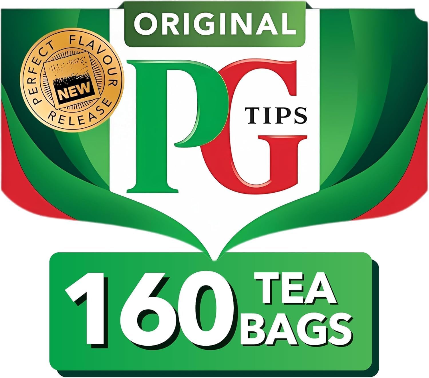 PG Tips Original tea bags in a 160-count box ready for a classic, comforting cup