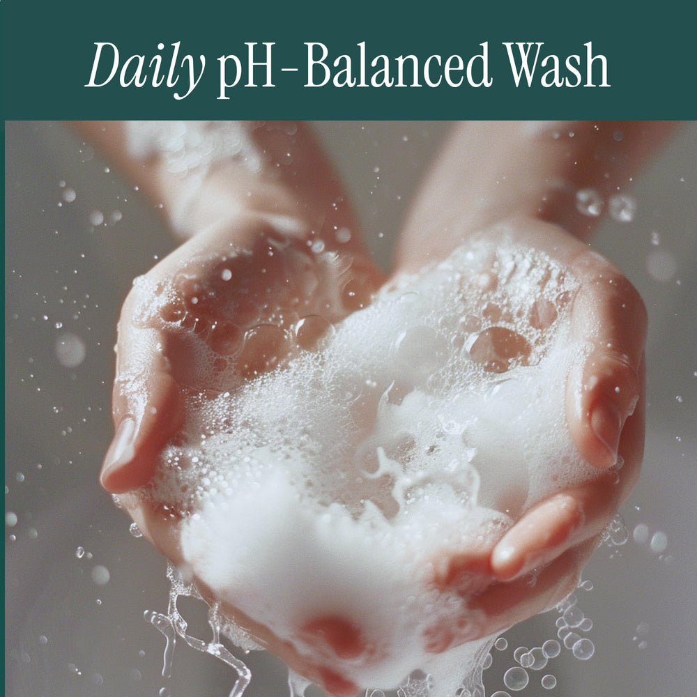 pH-D Boric Acid Foam Wash label close-up shows pH-balanced formula