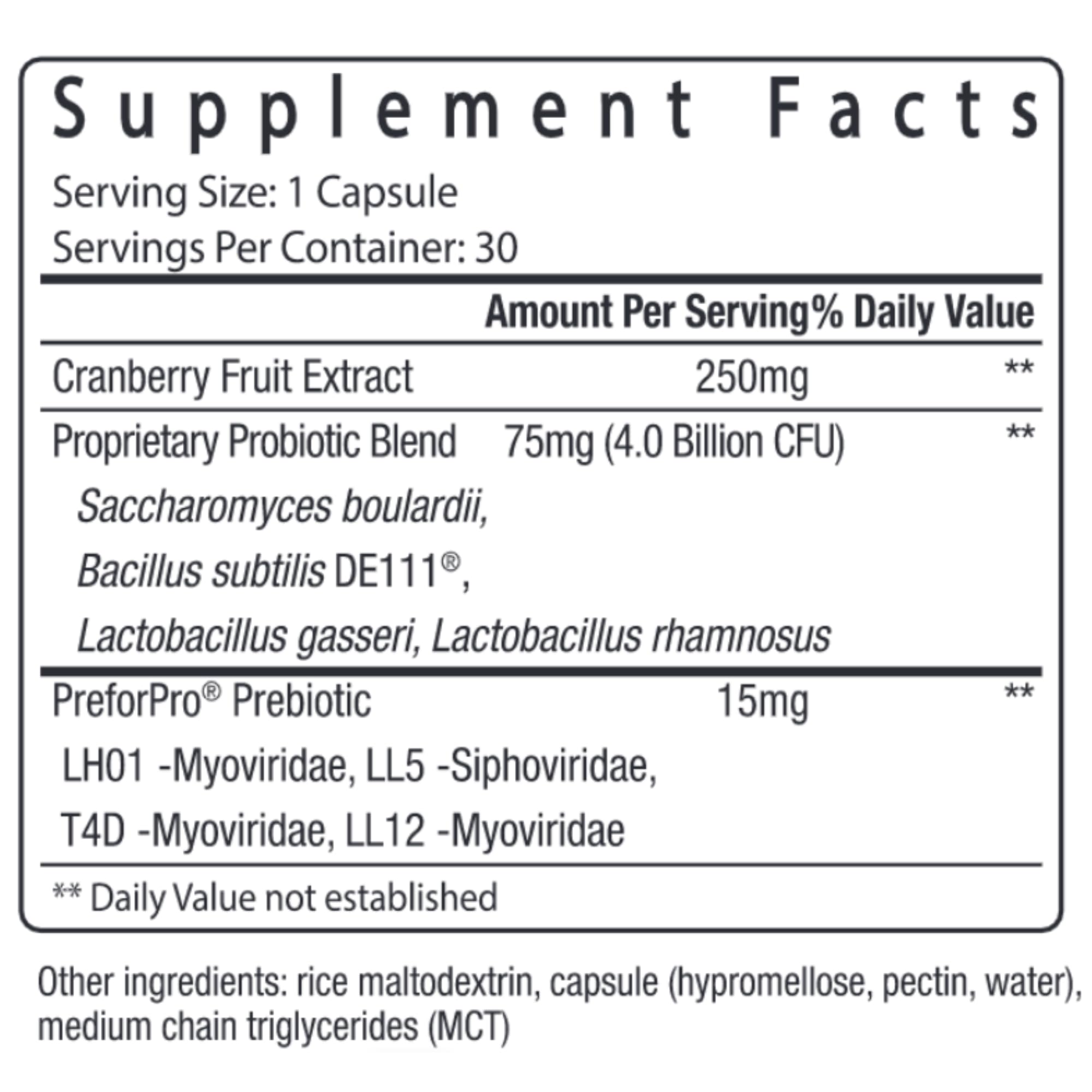 pH-D cranberry extract label illustration for natural antioxidant ingredients.