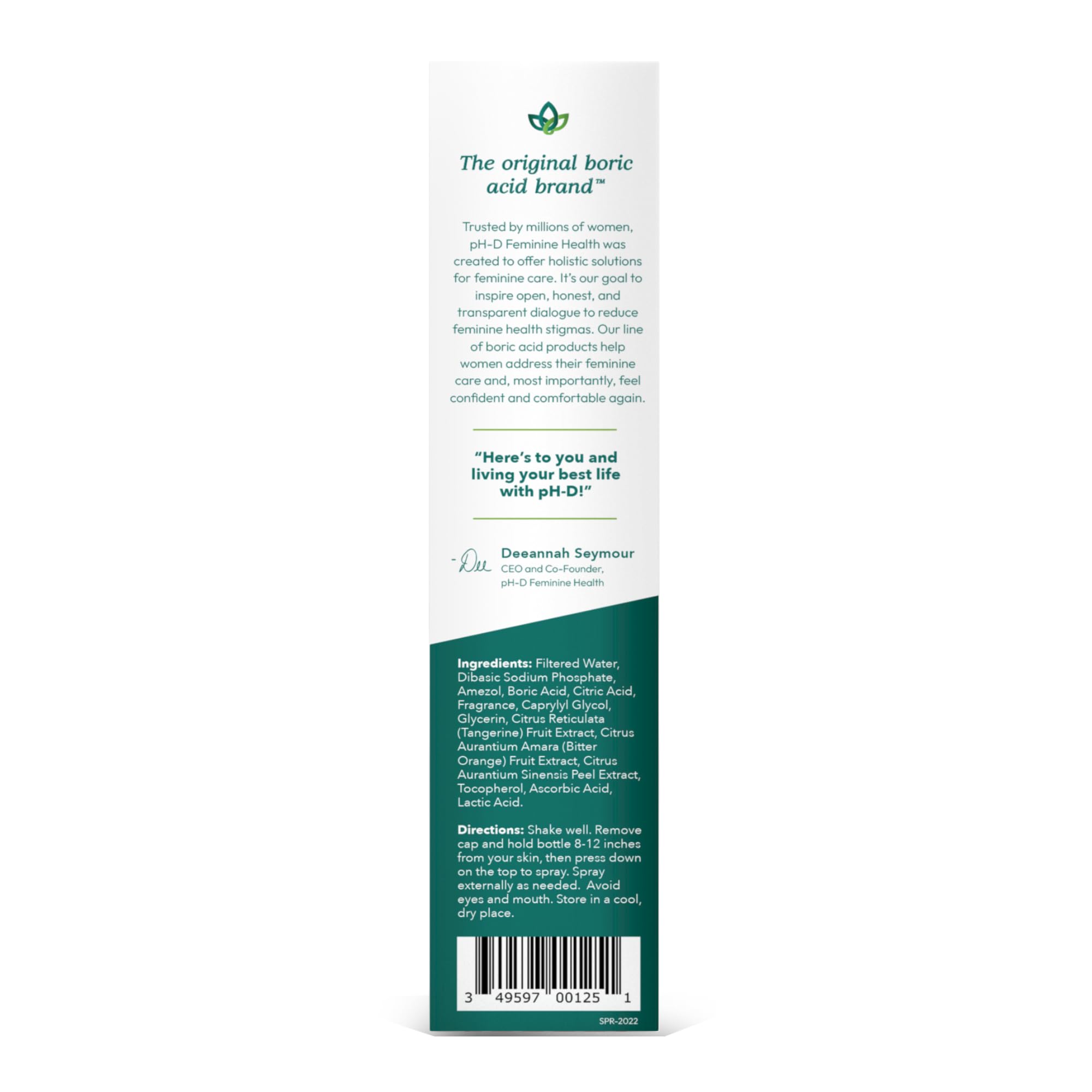ph-D Feminine Health Support external-use spray safe for skin contact