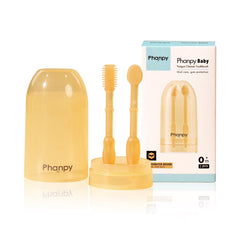 Phanpy tongue cleaner and toothbrush in one for gentle newborn oral care.