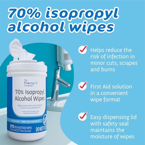 Moisture-lock lid keeps Pharma-C wipes moist for ready cleaning.