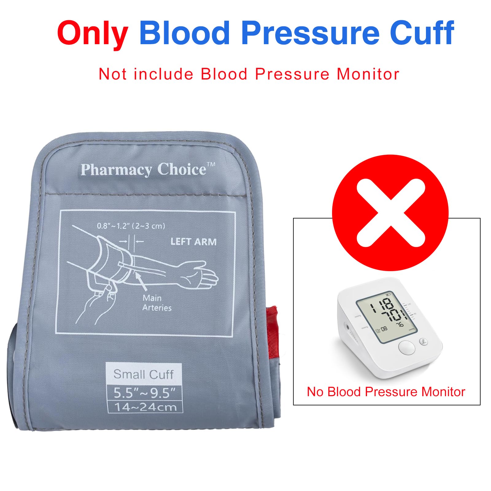 Pharmacy Choice slim-arm cuff designed for kids for stable readings.