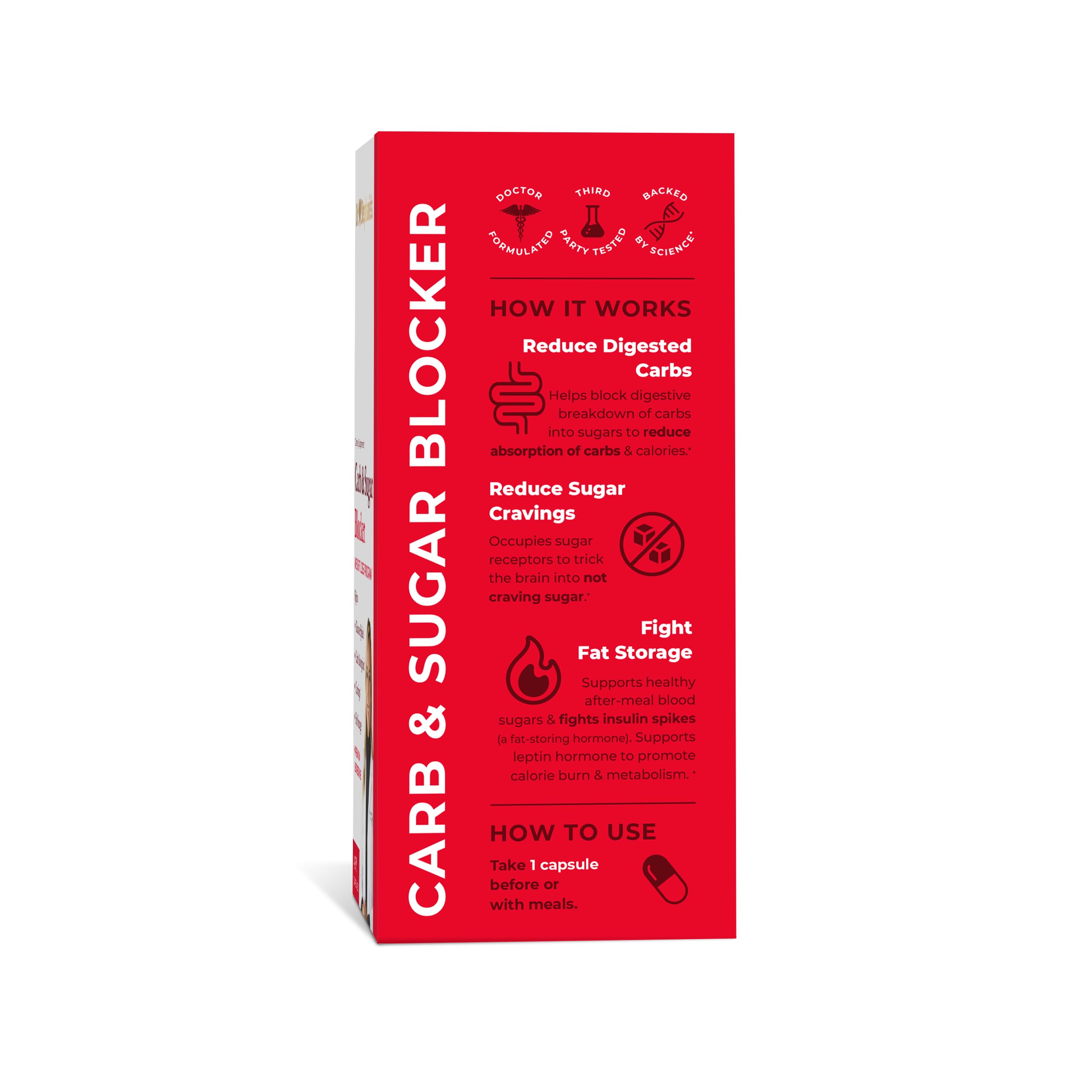 Pharmaganics label and bottle closeup showing stimulant-free formula.