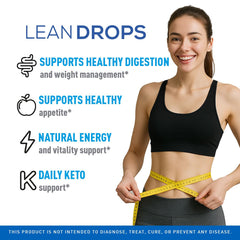 Lean Drops dropper showing liquid ease of use for everyday energy