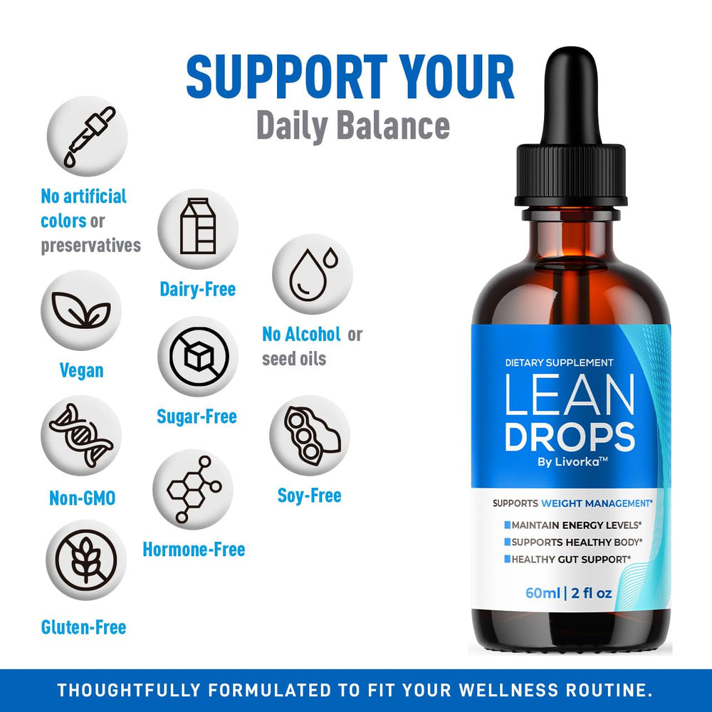 Lean Drops ingredients list emphasizing naturally sourced components