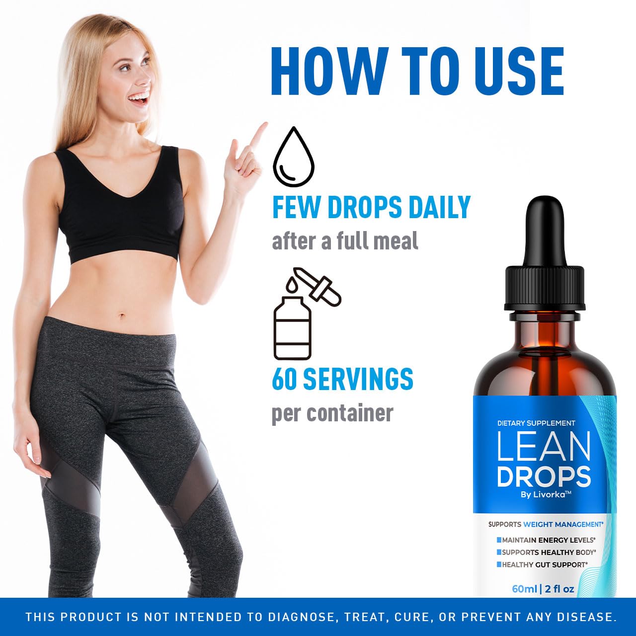 Close-up of Lean Drops label highlighting natural ingredients