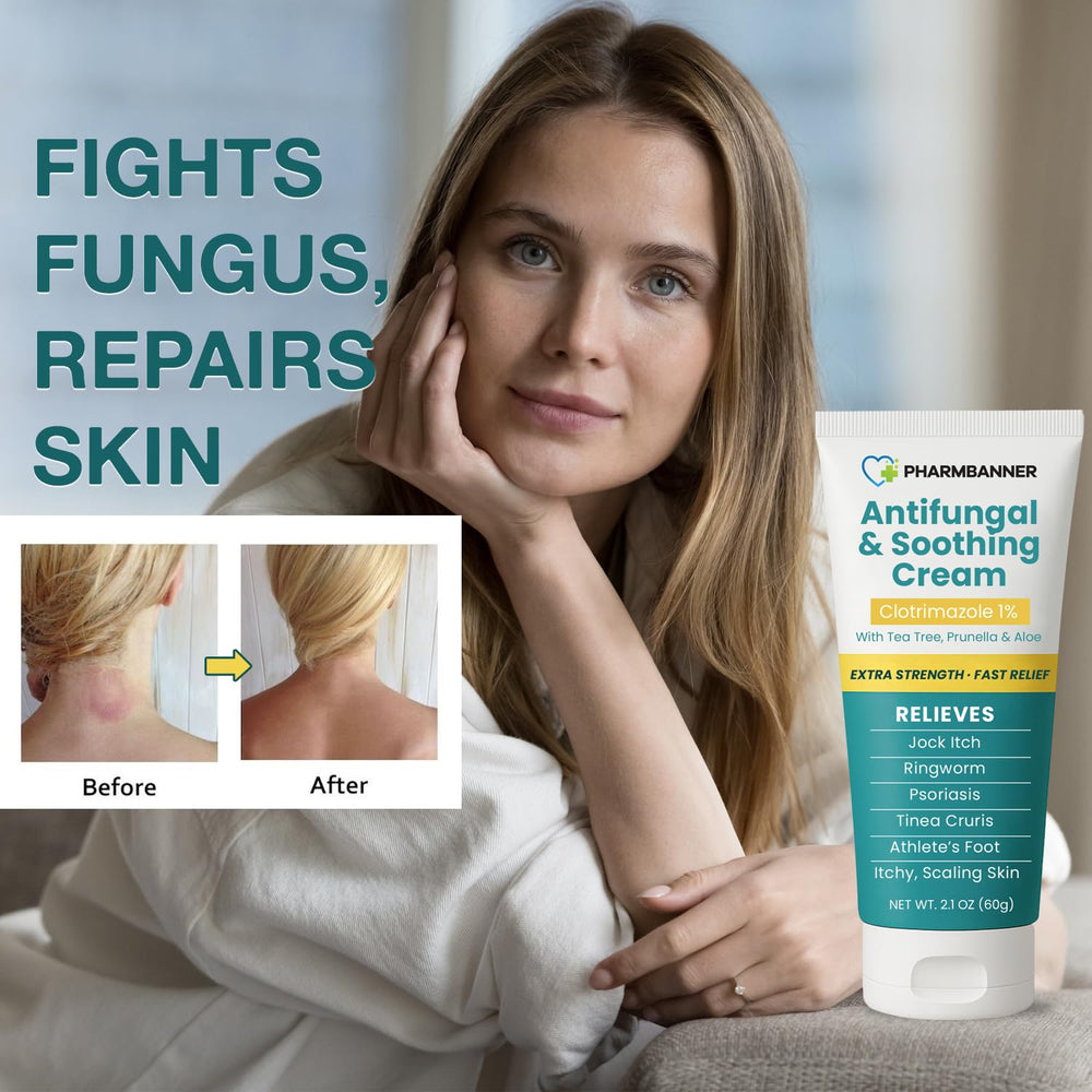 PHARMBANNER antifungal cream offers hydrating, non-greasy feel for daily use.