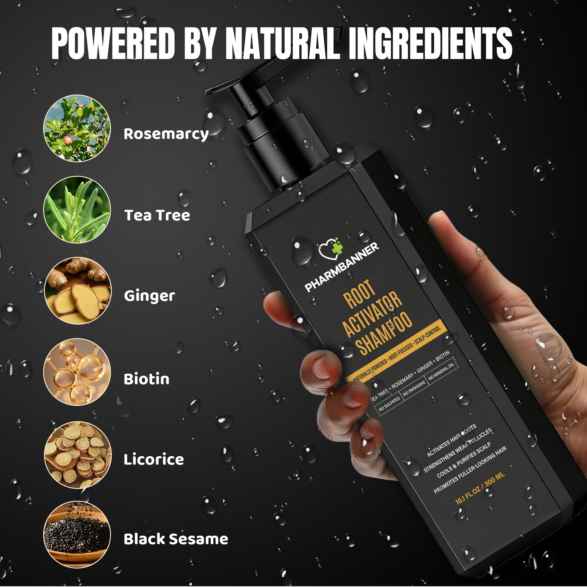 PHARMBANNER Root Activator cooling-effect conveys peppermint and menthol sensation.