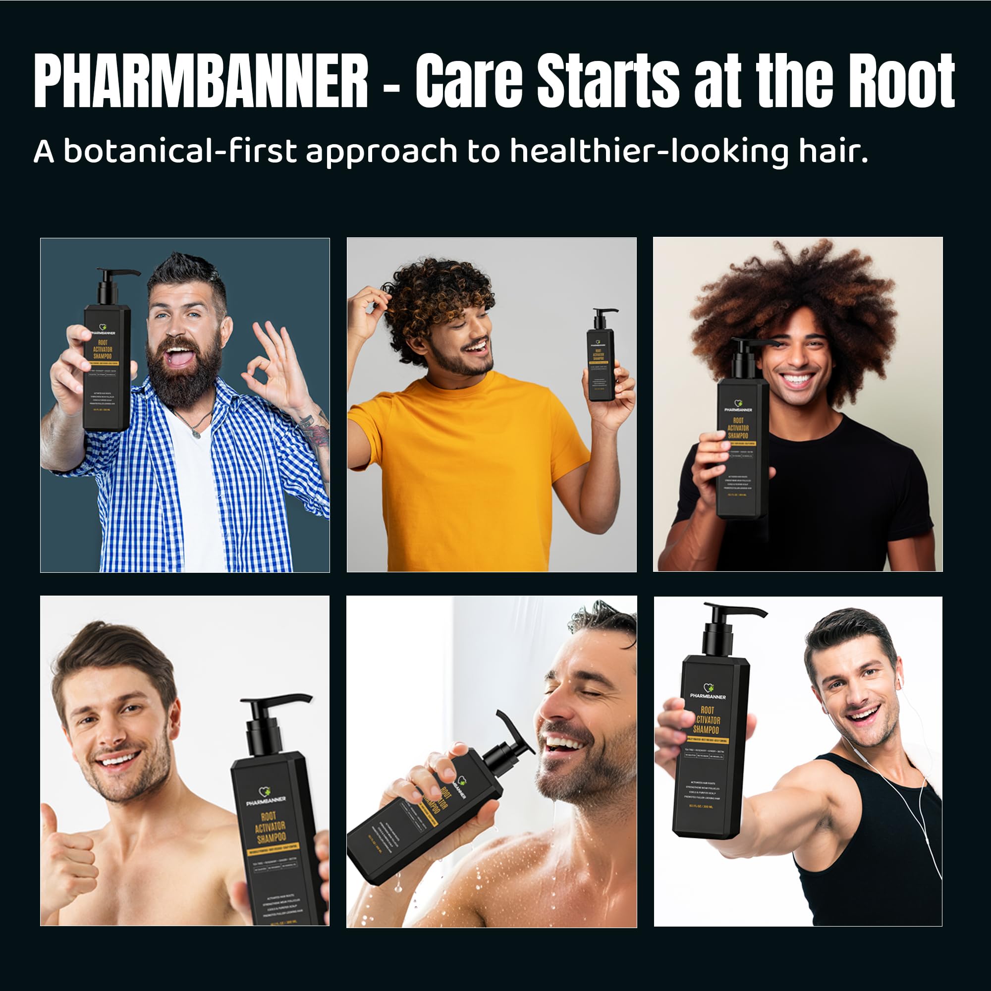 PHARMBANNER Root Activator scalp-closeup shows balanced, comfortable scalp feeling.