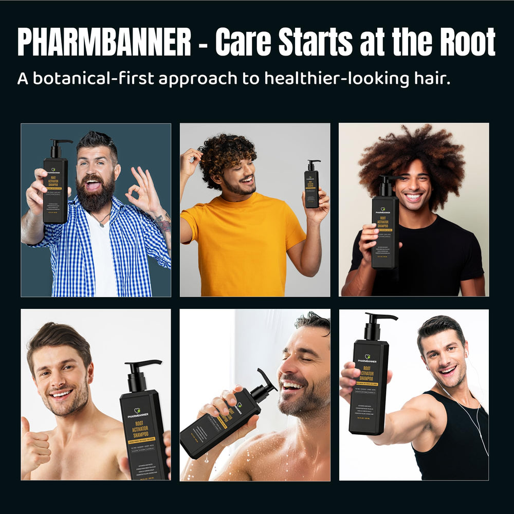 PHARMBANNER Root Activator scalp-closeup shows balanced, comfortable scalp feeling.