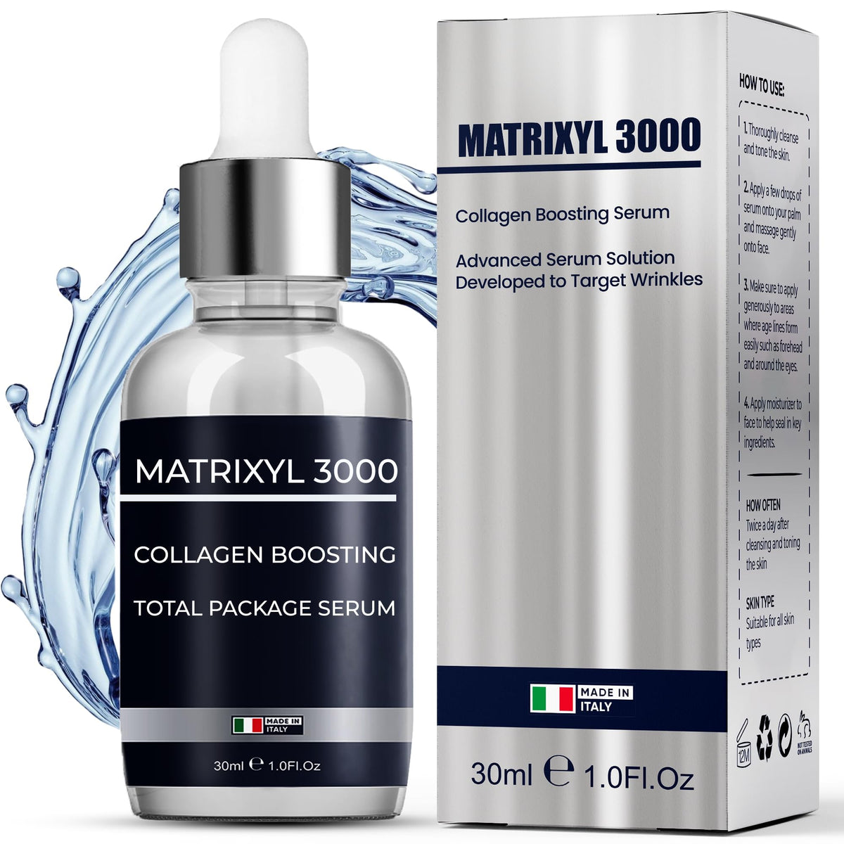Pharmlitalia Matrixyl 3000 Serum bottle highlights anti wrinkle potential for smoother skin