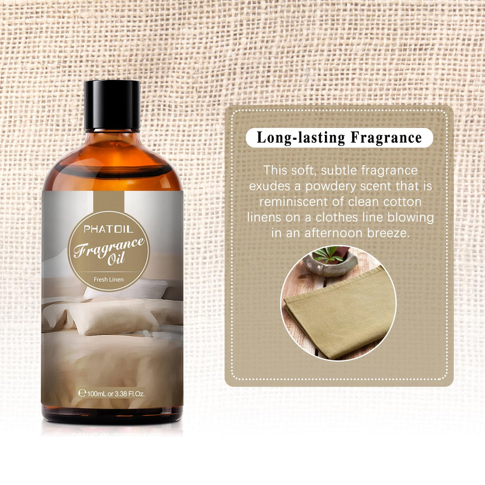 PHATOIL Fresh Linen bottle with UV coating protects fragrance quality.