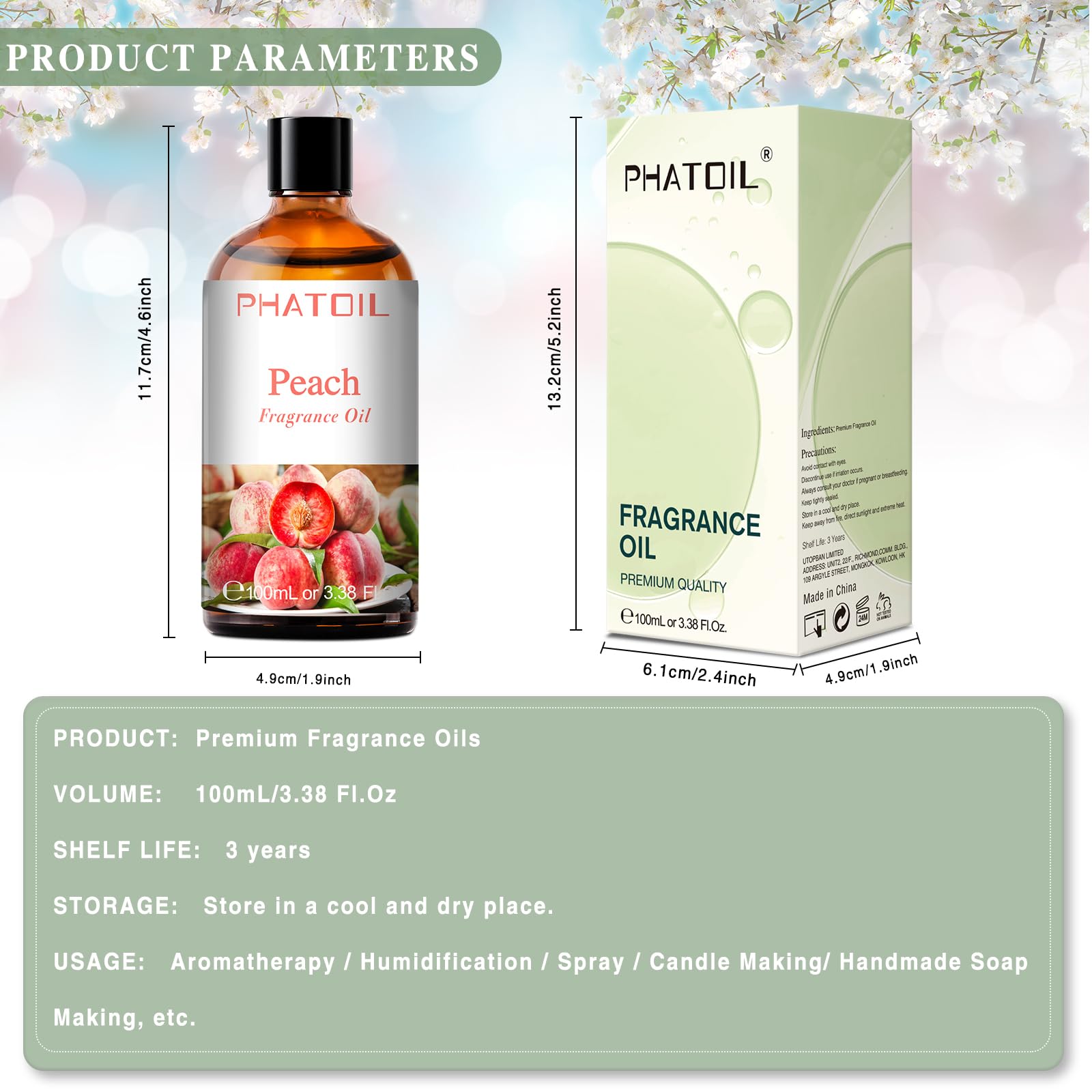PHATOIL peach fragrance oil used in soap making crafts.