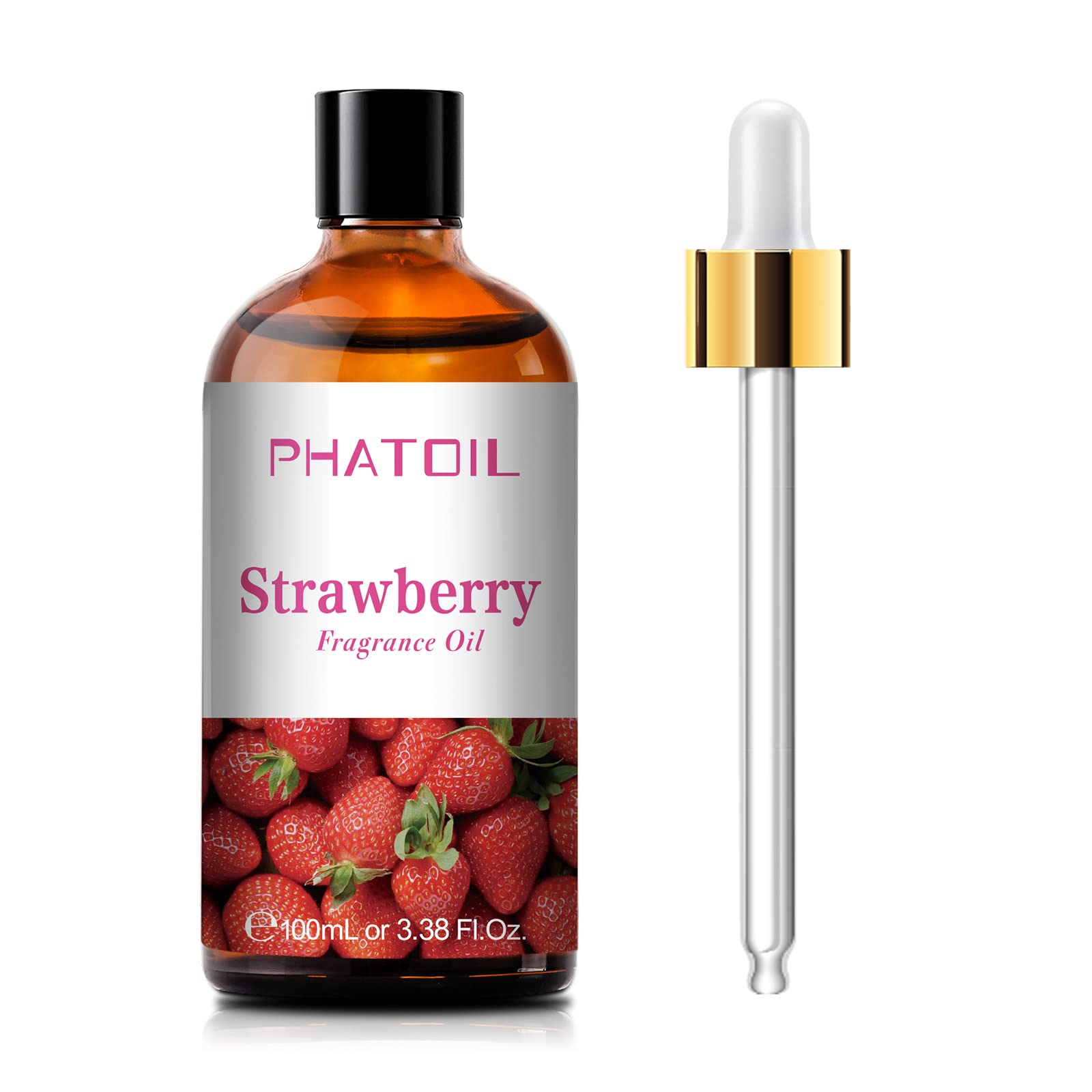 PHATOIL strawberry fragrance bottle with dropper for easy dispensing.