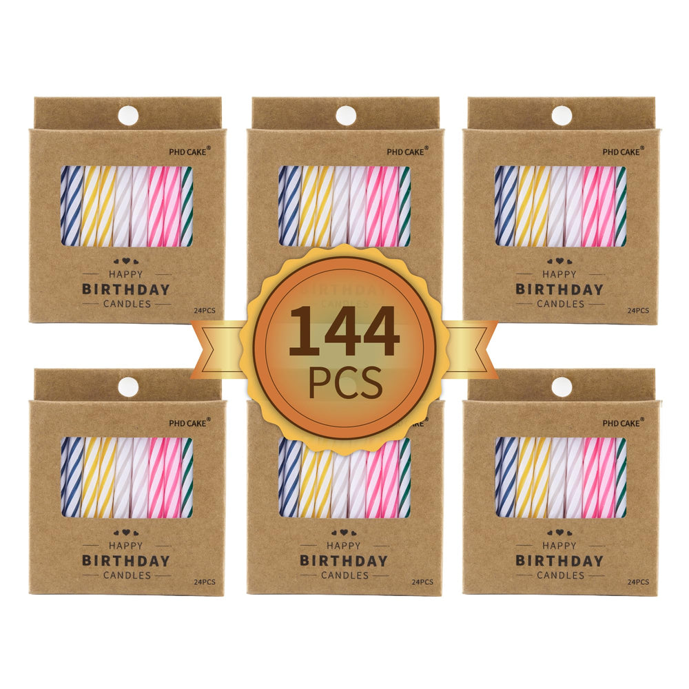 PHD CAKE 144-count spiral candles pack for large celebrations