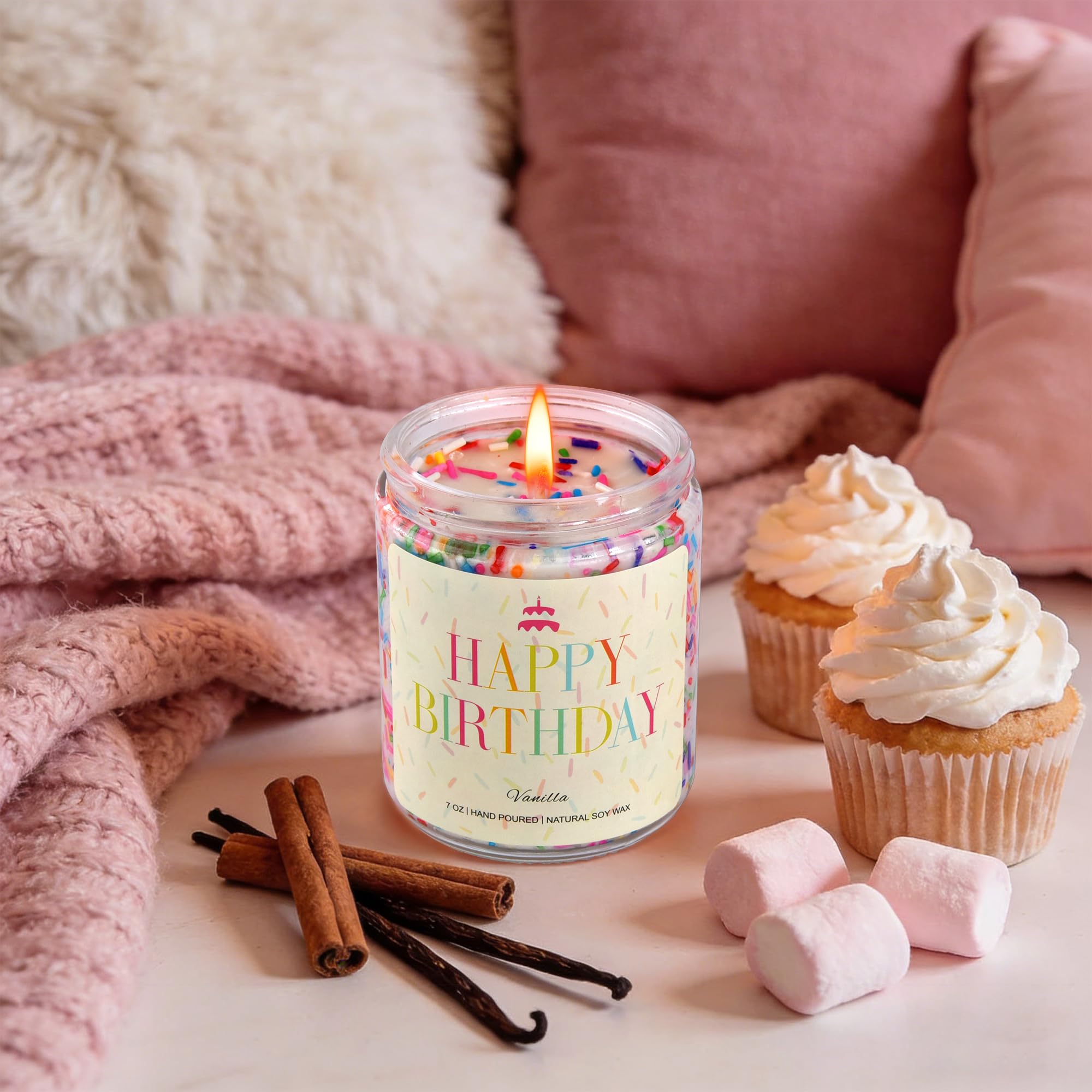 PHD CAKE candle lasting 40+ hours for extended birthday ambience