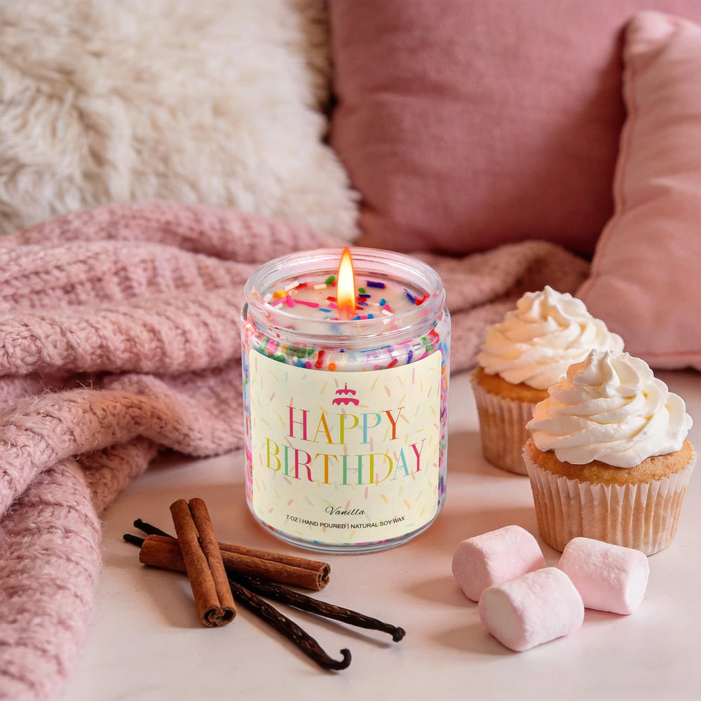 PHD CAKE candle lasting 40+ hours for extended birthday ambience